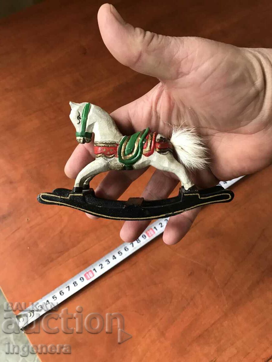 HORSE SOUVENIR TOY WOODEN ROCKING HORSE-ANTIQUE with price 48.00 BGN | € 24.54