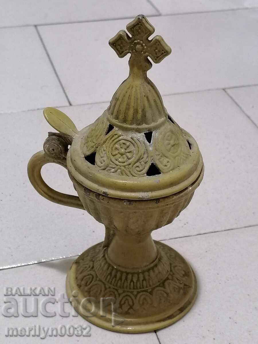Old home candlestick for attaching incense cross, lamp with price 58.00 BGN | € 29.65 Old home candlestick for attaching incense cross, lamp with price 58.00 BGN | € 29.65