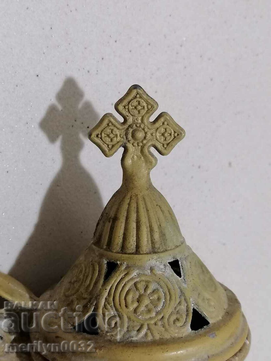 Delivery of Old home candlestick for attaching incense cross, lamp Delivery of Old home candlestick for attaching incense cross, lamp