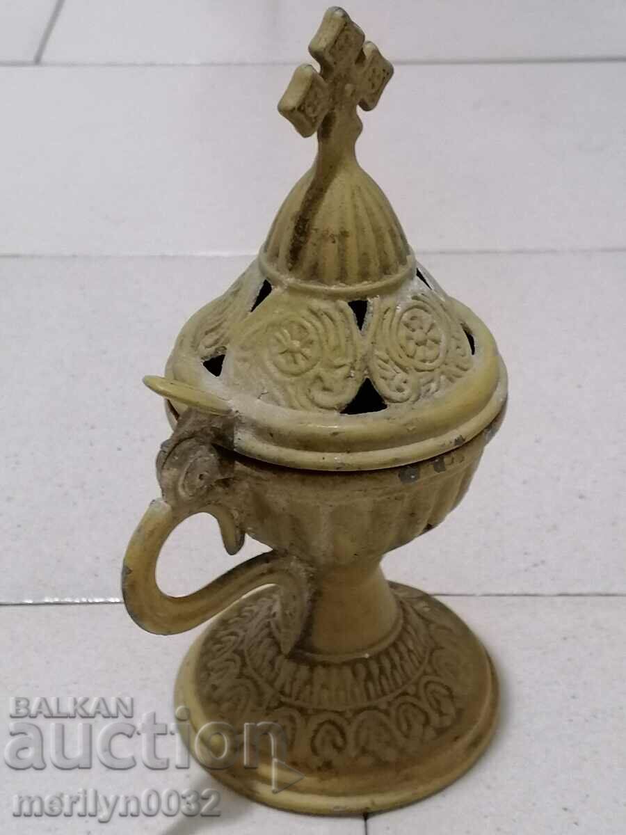 Old home candlestick for attaching incense cross, lamp - 7 Old home candlestick for attaching incense cross, lamp - 7