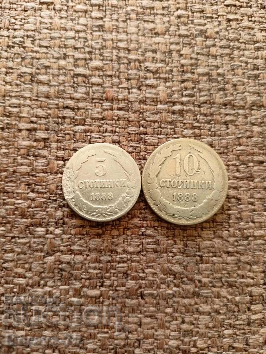 5 și 10 cenți 1888