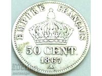 France 1867 50 cent centime Napoleon III A-Paris