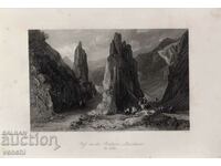 1836 - GRAVURA - Pasaj in Stara Planina - ORIGINAL
