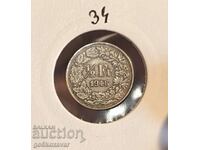 Elveția 1/2 franc 1946 Argint !
