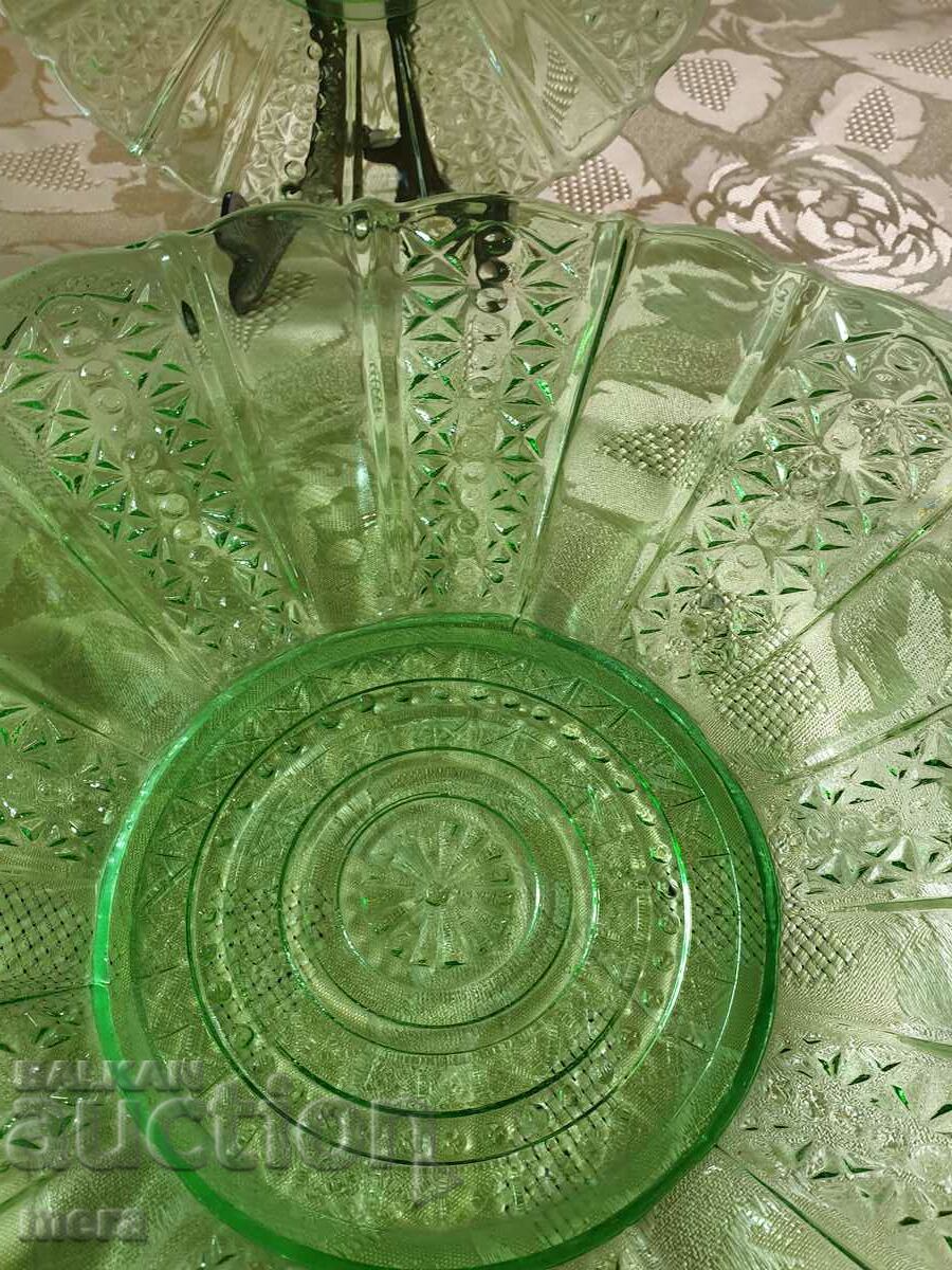 Delivery of Large plate and saucer of colored glass