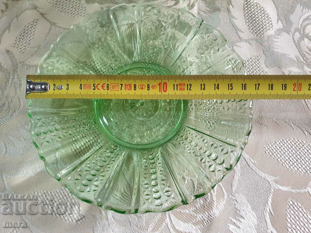 Large plate and saucer of colored glass - 6