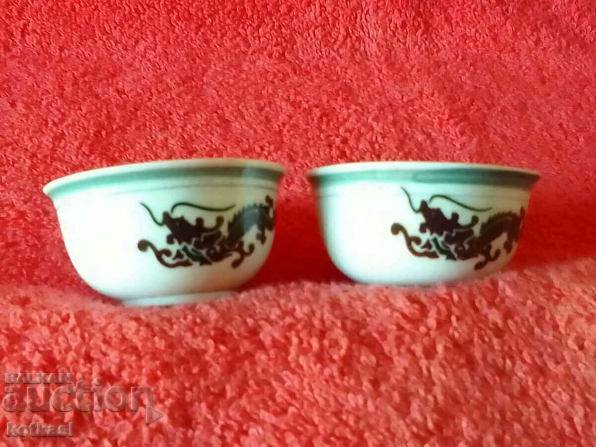Lot of two old small cups porcelain cups Dragon with price 35.50 BGN | € 18.15 Lot of two old small cups porcelain cups Dragon with price 35.50 BGN | € 18.15