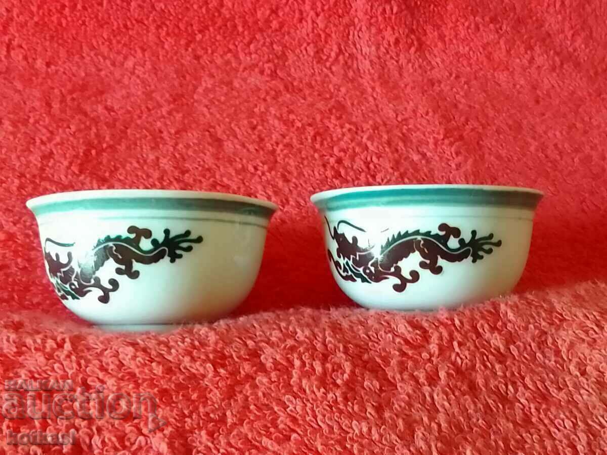 Auction Lot of two old small cups porcelain cups Dragon Auction Lot of two old small cups porcelain cups Dragon
