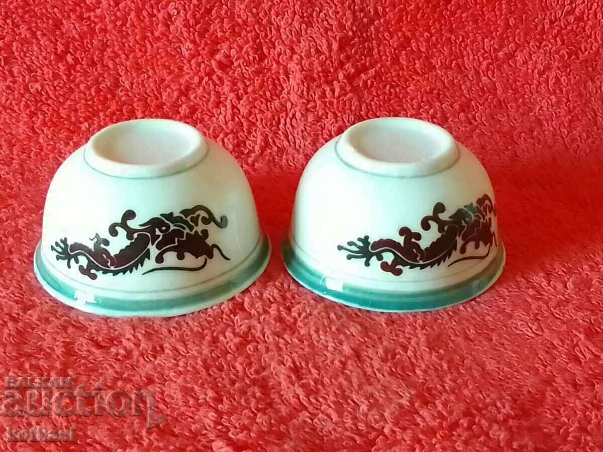 Lot of two old small cups porcelain cups Dragon - 7 Lot of two old small cups porcelain cups Dragon - 7