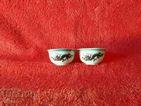 Lot of two old small cups porcelain cups Dragon
