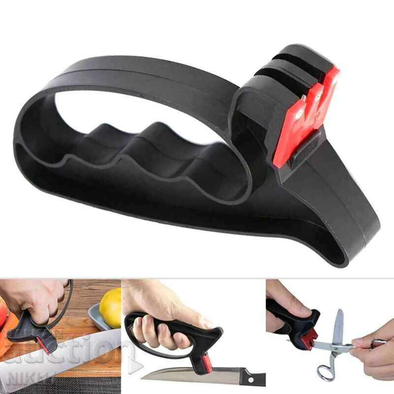 2 in 1 device for sharpening knives and scissors, knife scissors