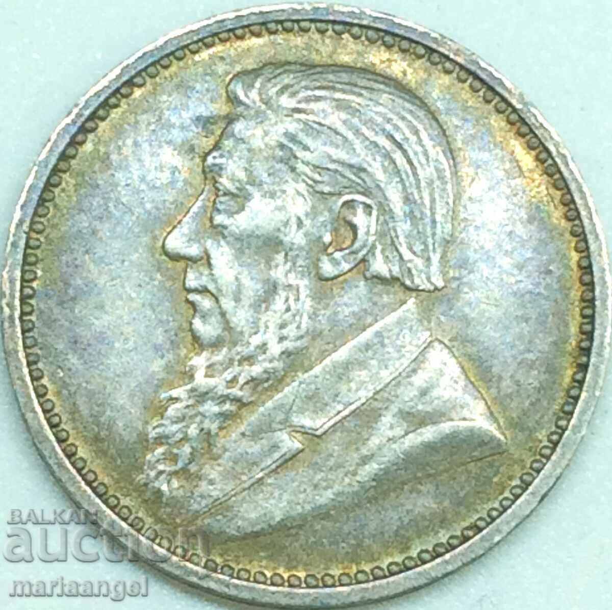 Южна Африка 3 пенса 1893 Z.A.R. South Africa сребро Патина