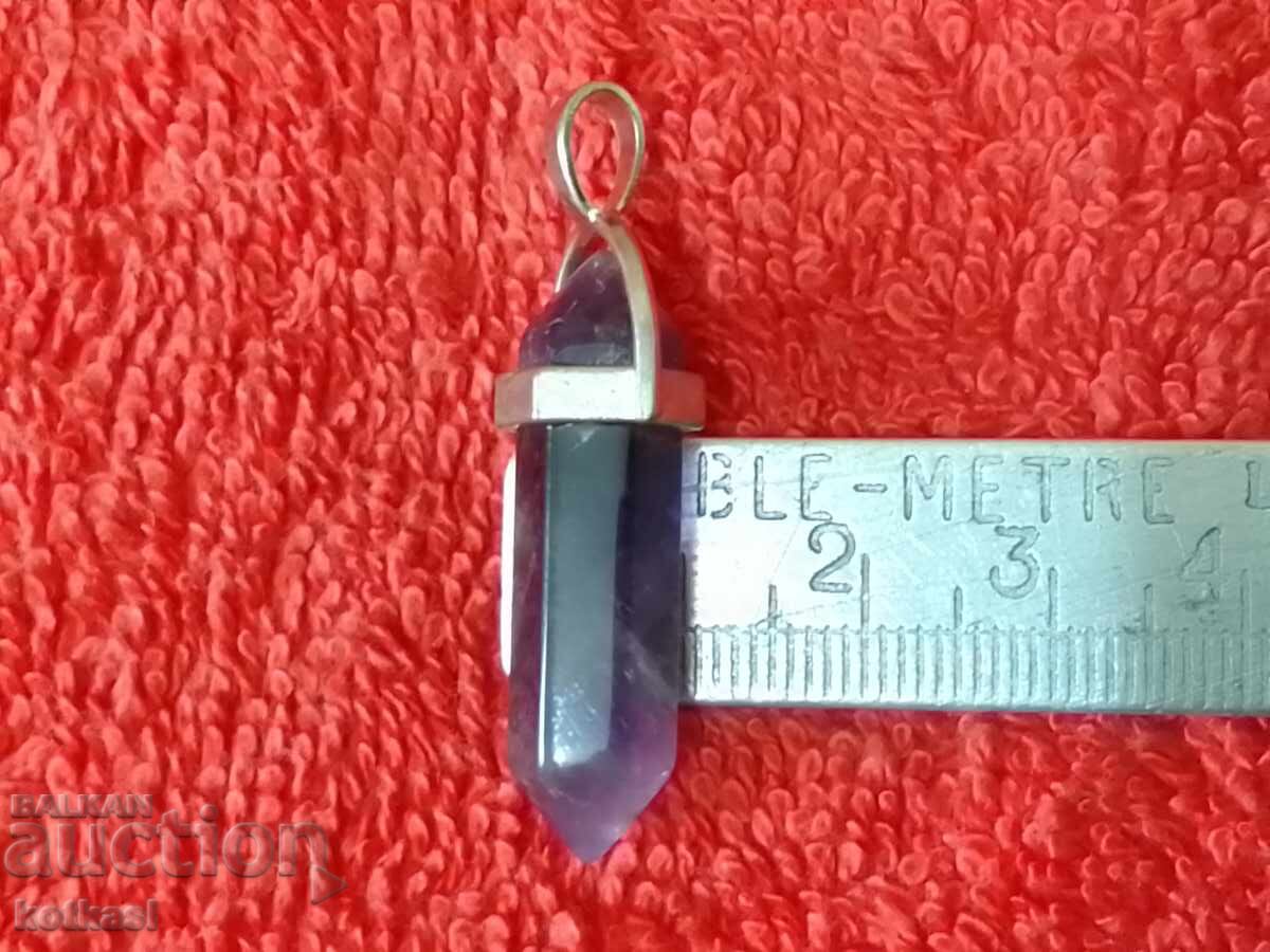 Κρεμαστό κόσμημα ημιπολύτιμου λίθου Αμέθυστος με τιμή 21.00 BGN | € 10.74 Κρεμαστό κόσμημα ημιπολύτιμου λίθου Αμέθυστος με τιμή 21.00 BGN | € 10.74