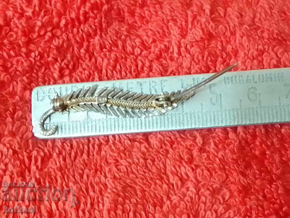 Стара сребърна 835  Брошка перо писец с цена € 10.00 | 19.56 лв.