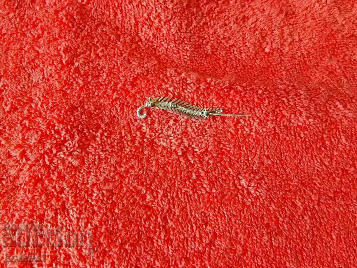 Old Silver 835 Quill Pen Brooch - 6 Old Silver 835 Quill Pen Brooch - 6