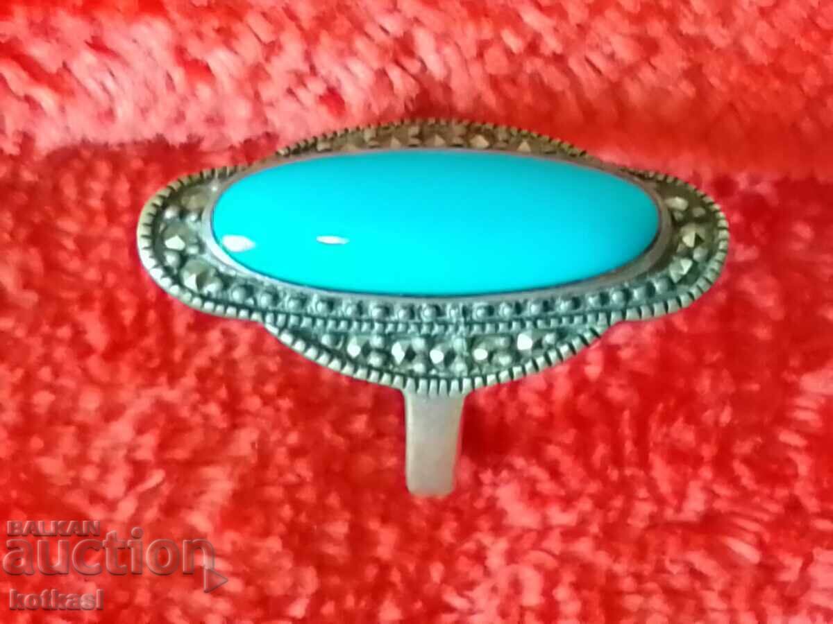 Sterling silver 925 ring with semi-precious Turquoise stones with price € 31.50 | 61.61 BGN