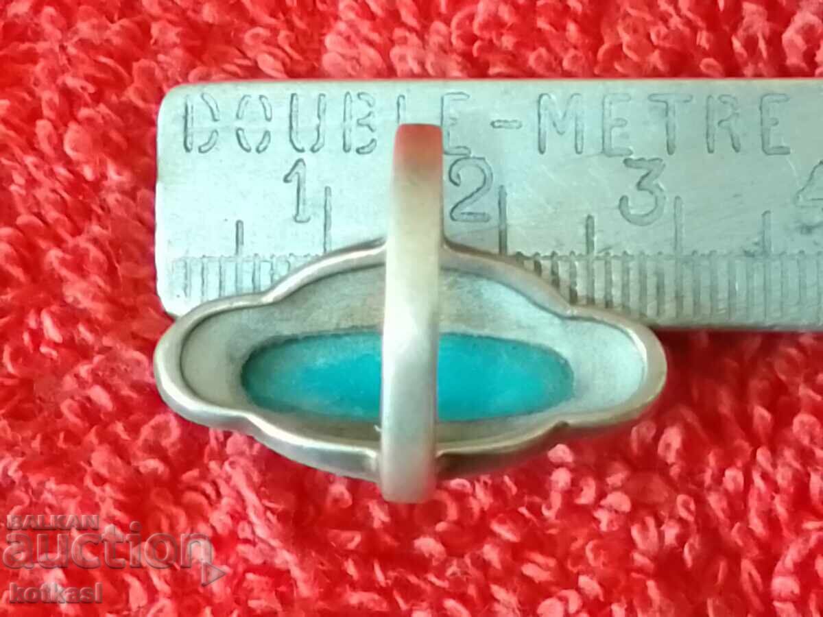 Auction  Sterling silver 925 ring with semi-precious Turquoise stones