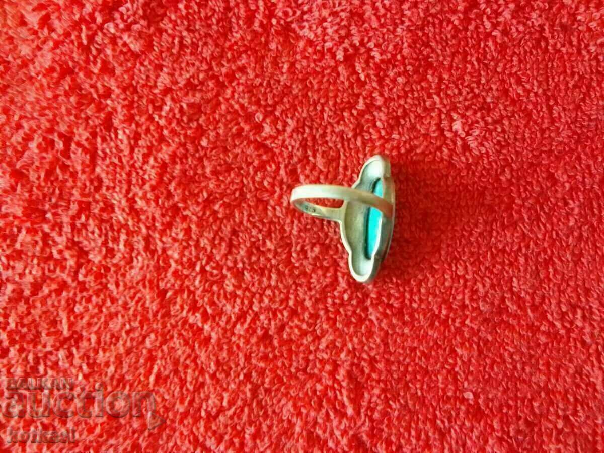 Sterling silver 925 ring with semi-precious Turquoise stones - 7 Sterling silver 925 ring with semi-precious Turquoise stones - 7