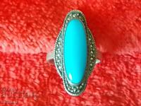 Sterling silver 925 ring with semi-precious Turquoise stones