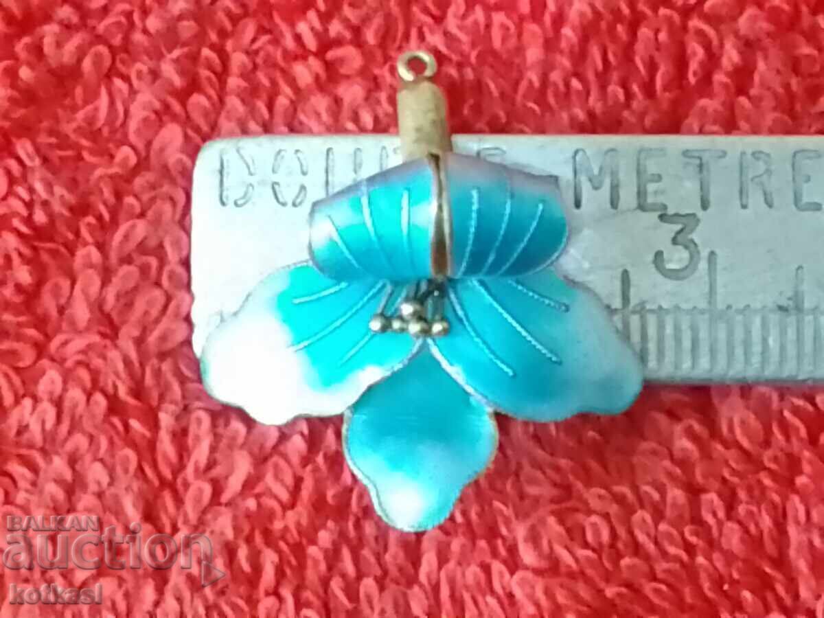 Old Silver 925 Gold Plated Flower Brooch