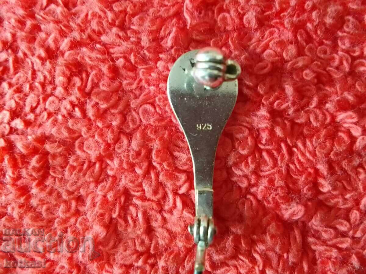 Auction  Old Silver 925 Brooch Tennis Court Racket Ball