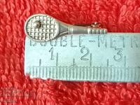 Παλιά Ασημένια 925 Καρφίτσα Μπάλα ρακέτας για γήπεδο τένις