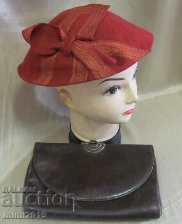 30's Art Deco Women's Hat and Leather Bag with price 120.00 BGN | € 61.36 30's Art Deco Women's Hat and Leather Bag with price 120.00 BGN | € 61.36