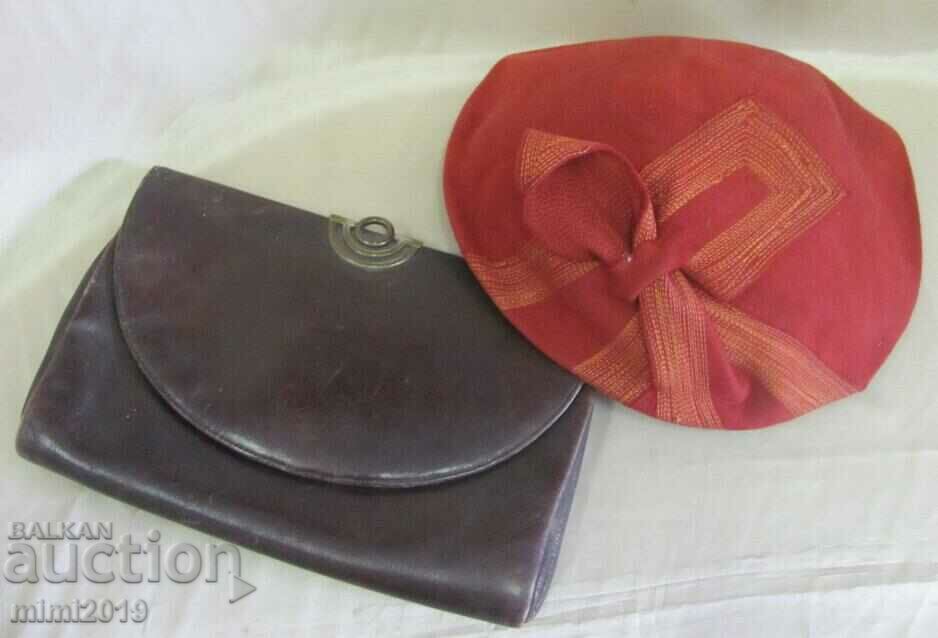 Auction 30's Art Deco Women's Hat and Leather Bag Auction 30's Art Deco Women's Hat and Leather Bag