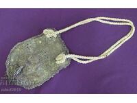 19 век Дамска Чантичка сребърна сърма и коприна