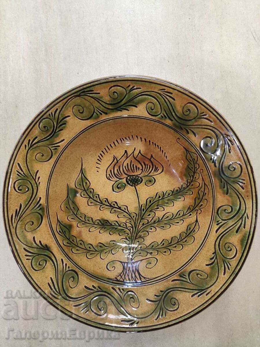Placă ceramică bulgară pictată manual
