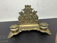 Bronze inkstand with letter holder - Rococo. #5105