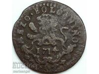Mezzo Bologno 1714 Vatican Clement XI (1700-1721) 28 mm Leu