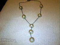 old necklace of natural pearls type gray 13mm