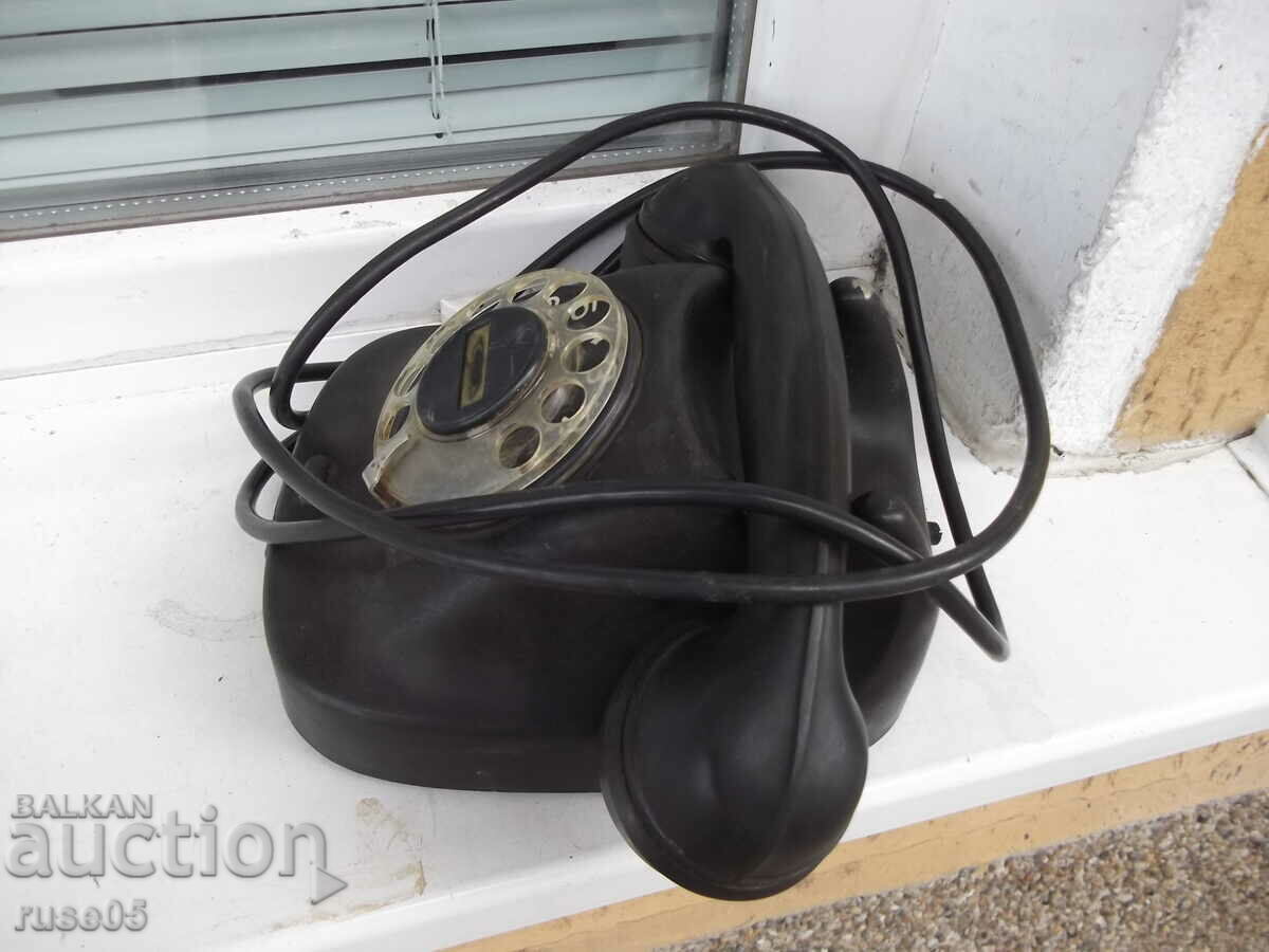 Telephone puck black bakelite old from early social - 6