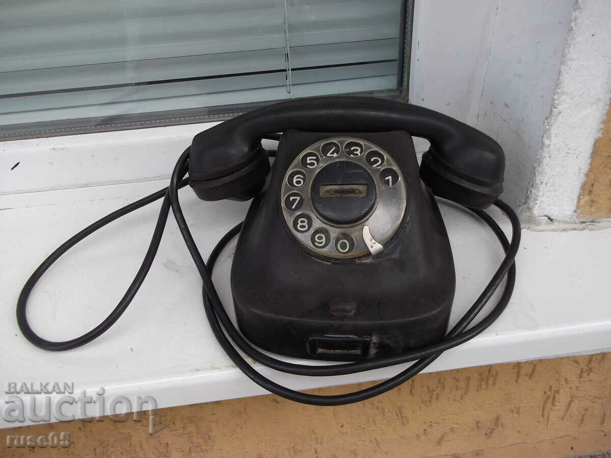 Telephone puck black bakelite old from early social