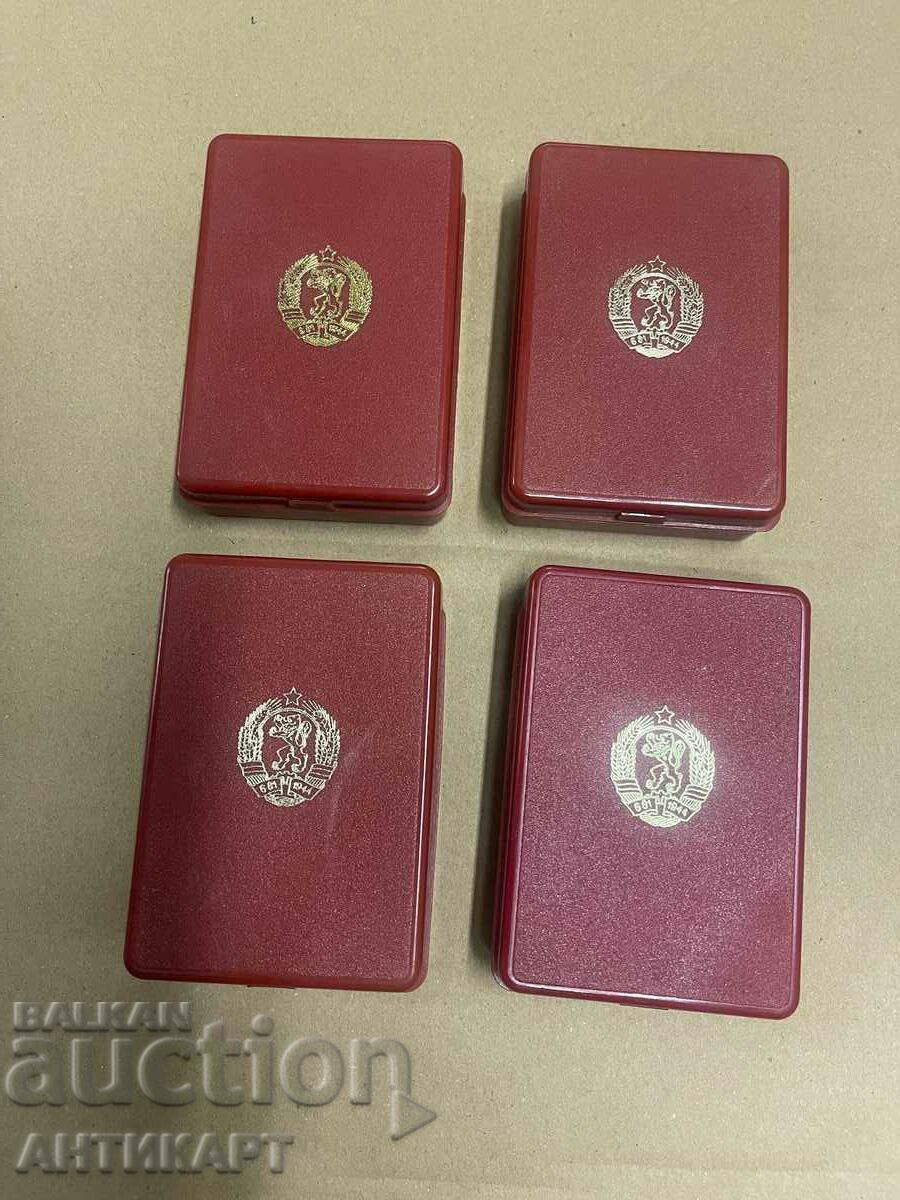 4 броя кутии за комунистически ордени медали знаци
