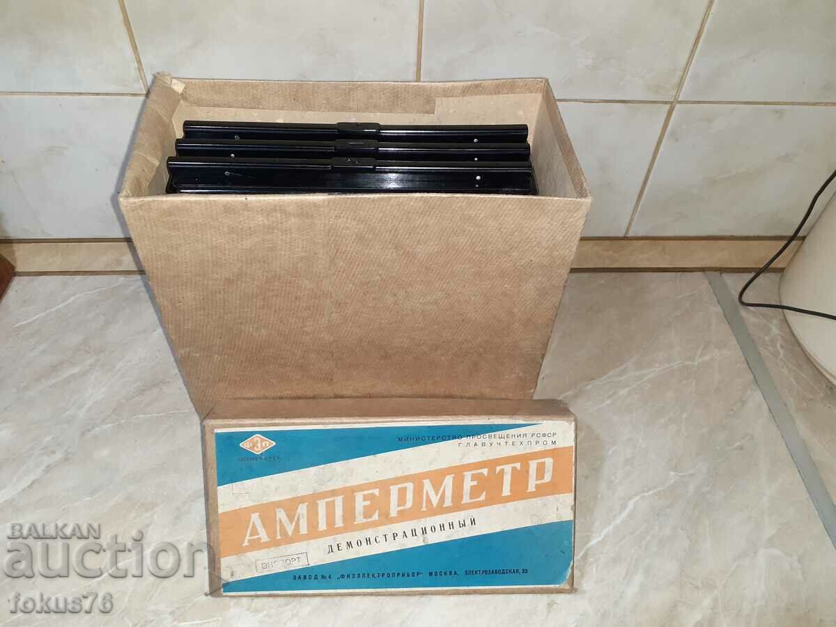Old Russian Soviet educational instrument ammeter in a box - 6 Old Russian Soviet educational instrument ammeter in a box - 6