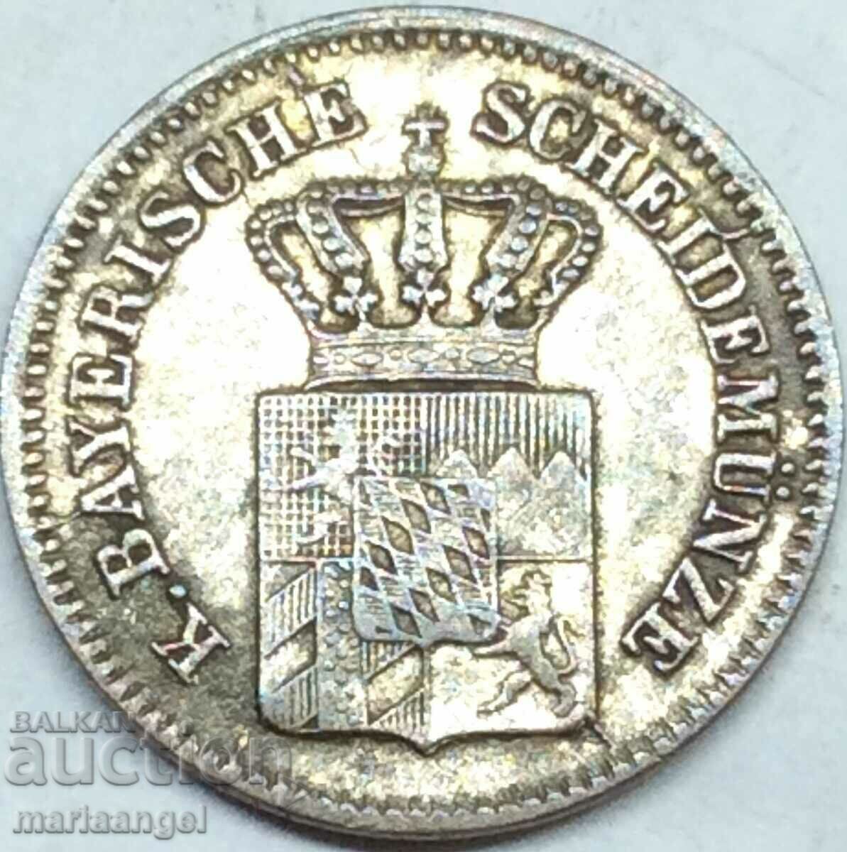 1 кройцер 1859 Бавария Германия сребро - доста рядка
