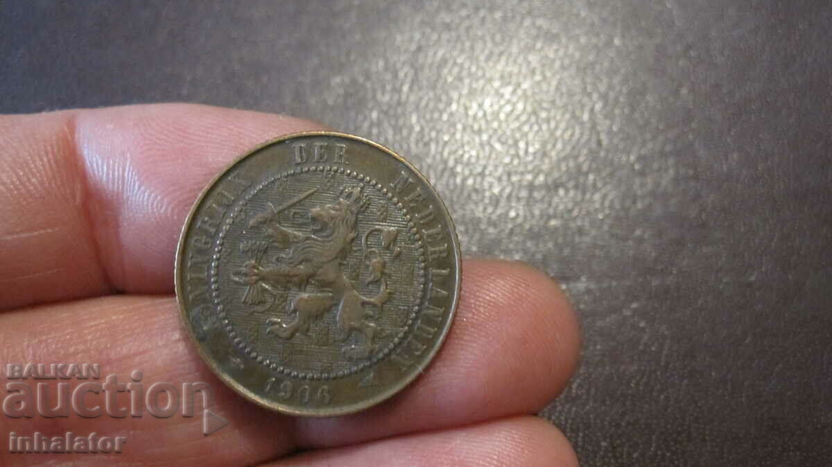 1906 год 2 1/2 цента Холандия -