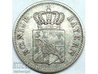 1 кройцер 1852 Бавария Германия сребро - доста рядка