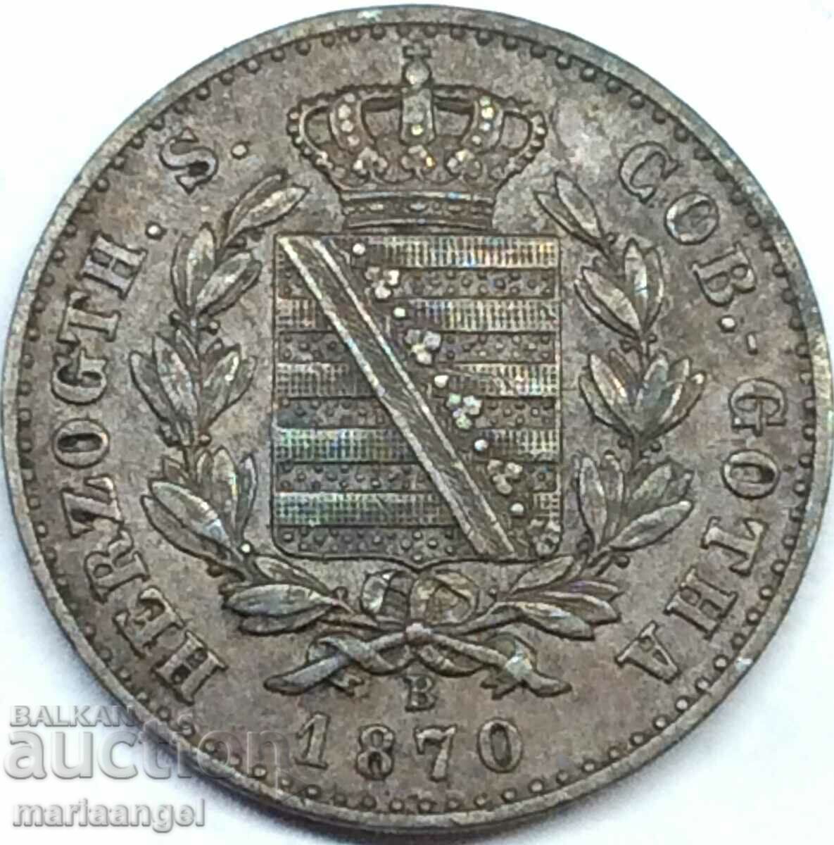 Саксония 2 пфенига 1870 Германия Херцогство Кобург-Гота