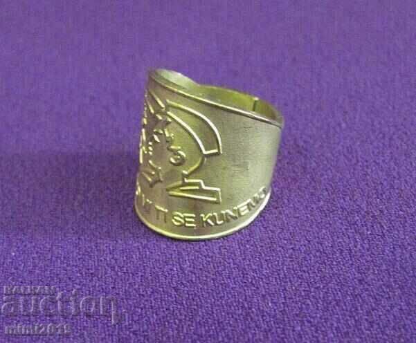 Auction  60's Metal Children's Pioneer Ties Ring-TITO