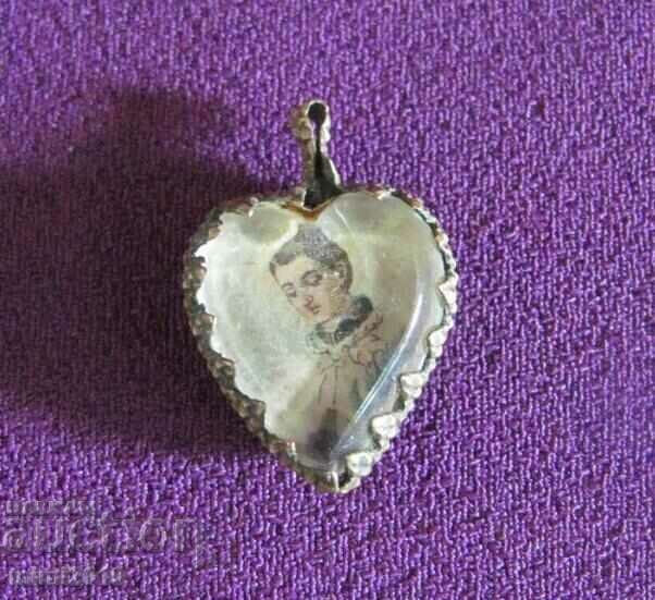 19th century Medallion, Amulet with bronze fittings - 5 19th century Medallion, Amulet with bronze fittings - 5