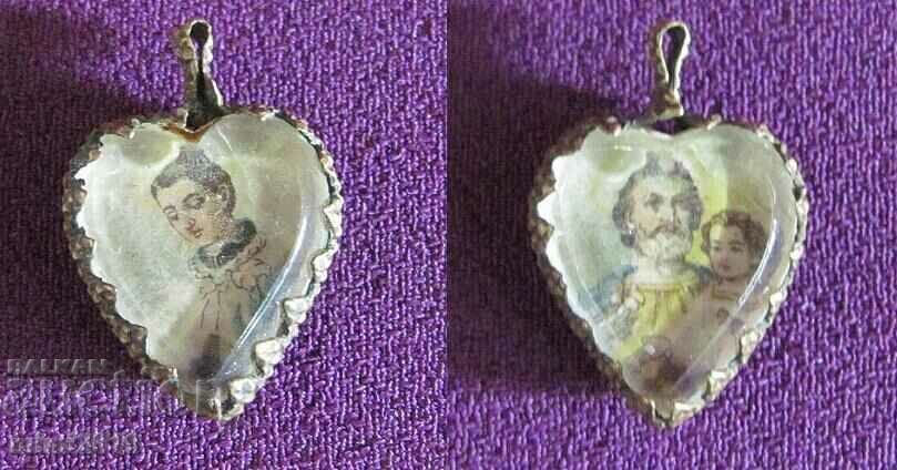 19th century Medallion, Amulet with bronze fittings - 7 19th century Medallion, Amulet with bronze fittings - 7