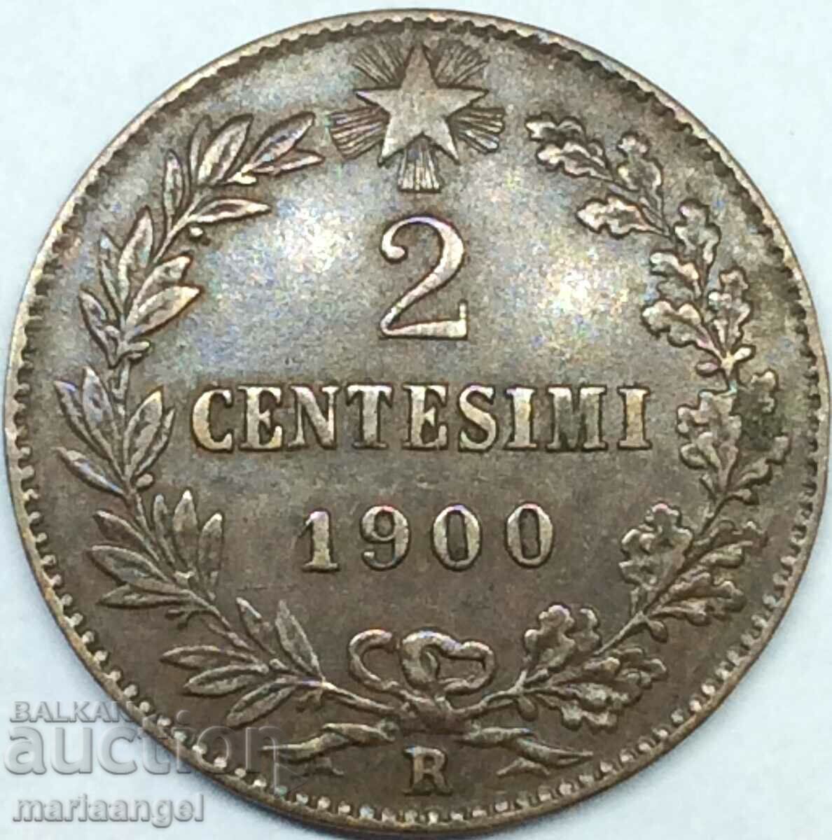 2 Centesimi 1900 Italy Umberto I