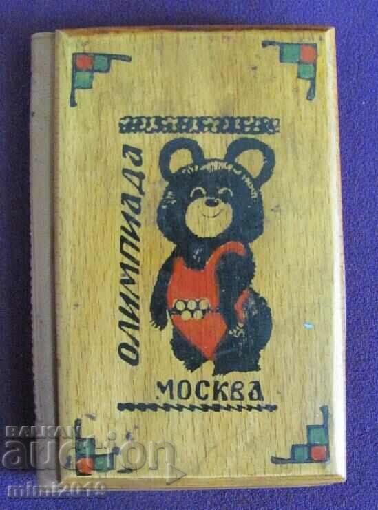 1980 Carcasă din lemn-suvenir Jocurile Olimpice de la Moscova