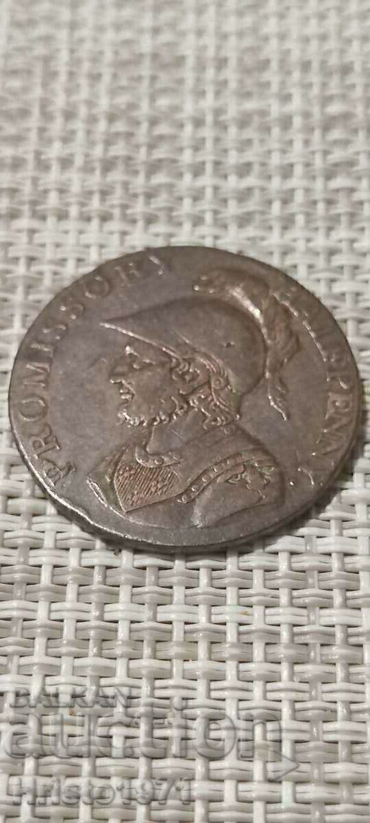 1/2 penny 1794 Hampshire 1/2 penny 1794 Hampshire