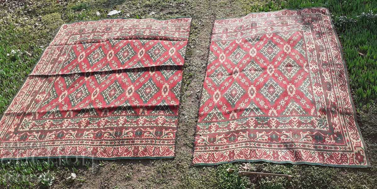 Auction Huge old wool rug in two pieces very beautiful Auction Huge old wool rug in two pieces very beautiful