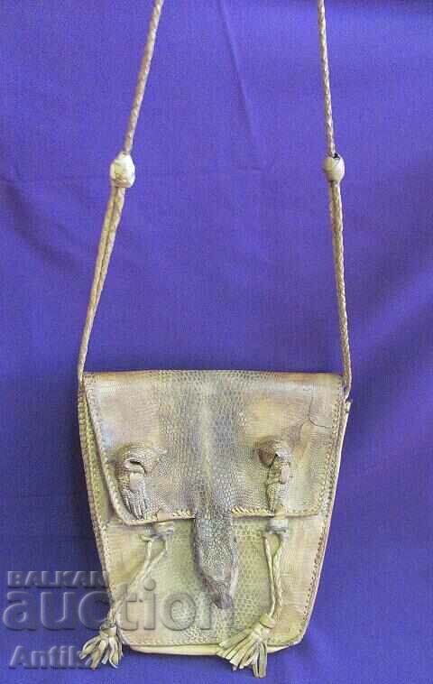 Delivery of 20's Genuine Lizard Leather Lady's Bag Rare Delivery of 20's Genuine Lizard Leather Lady's Bag Rare