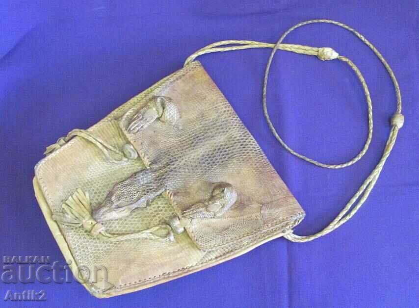20's Genuine Lizard Leather Lady's Bag Rare - 5 20's Genuine Lizard Leather Lady's Bag Rare - 5